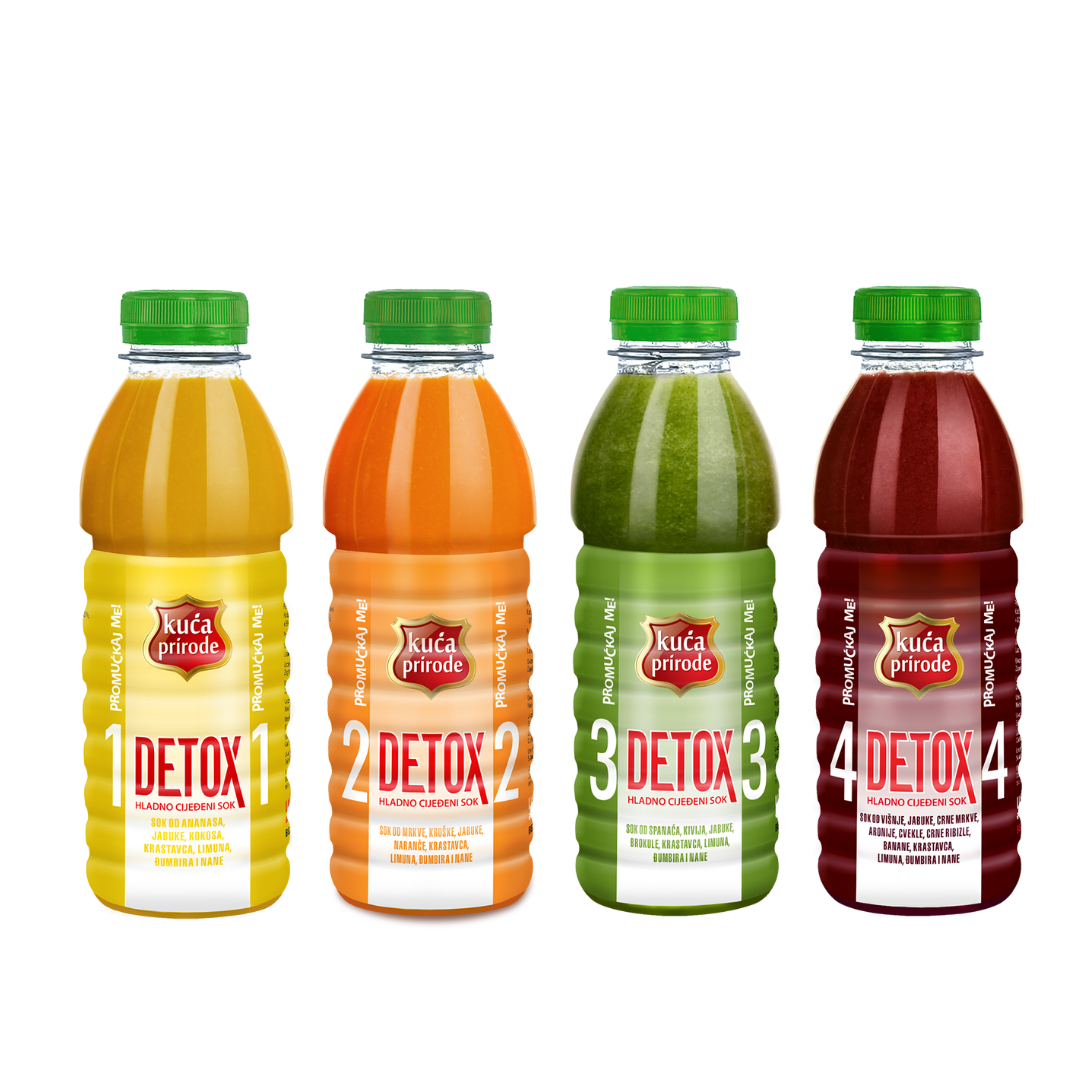 DETOX Set 4 X 500ml Kuca Prirode